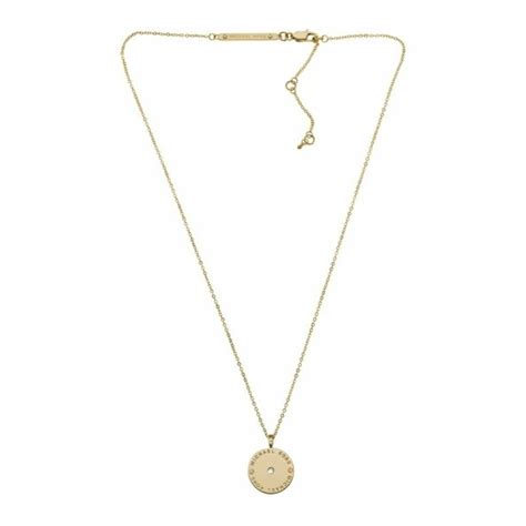 michael kors damen collier mkj2654710|Michael Kors Mkj2654 Gold Tone Logo Disc Pendant Necklace .